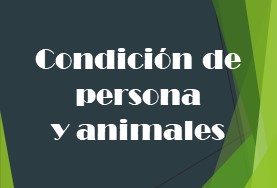Condición de persona y animales
